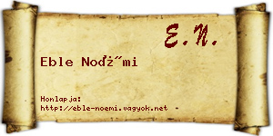 Eble Noémi névjegykártya
